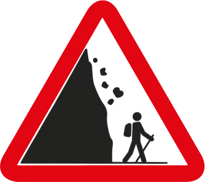 Icono caída de rocas
