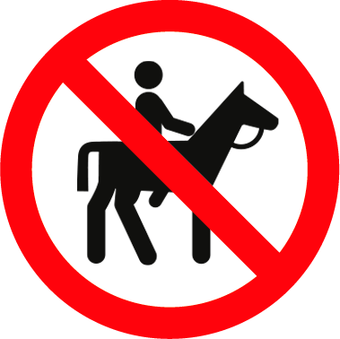 Riding on horseback is prohibited icon