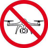 Flying drones is prohibited icon