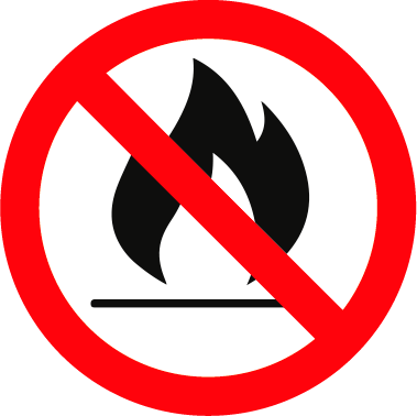 Icono prohibido hacer fuego