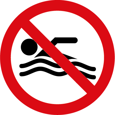 Icono prohibido bañarse en el cauce