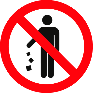 Hinweis Müll wegschmeißen verboten