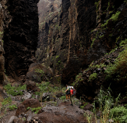 Hiker enjoying the Masca Trail